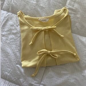 yellow korean-styled cover up top